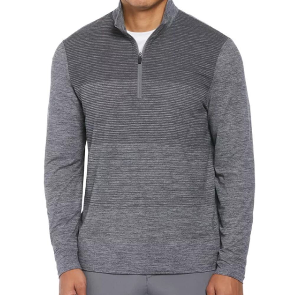 PGA Tour Men's Gray Ombre Printed Lux Block ¼ Zip Pullover Size S
